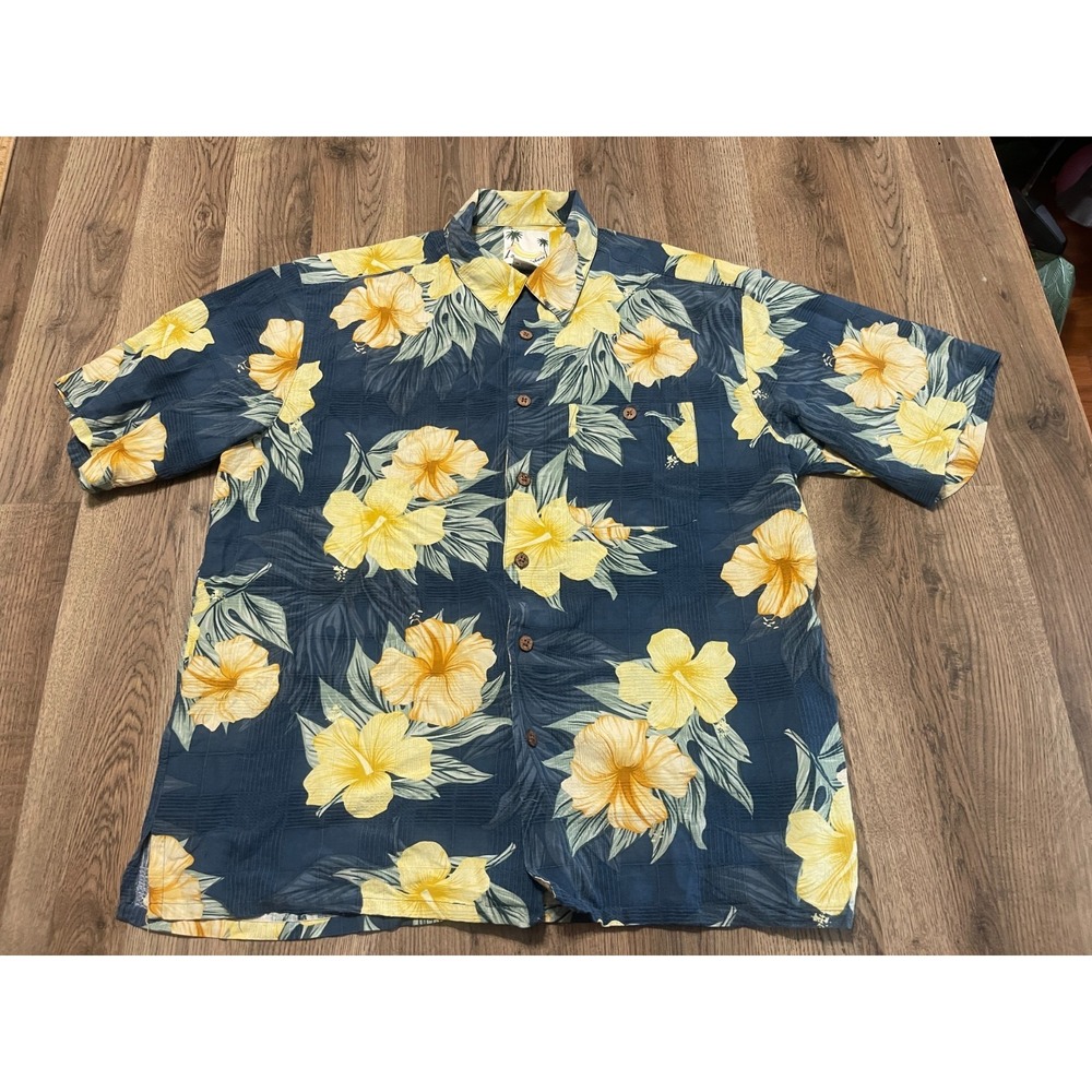 Banana Cabana Shirt, Men's Size XL, Green Yellow, Hawaiian, Button Up Shirt